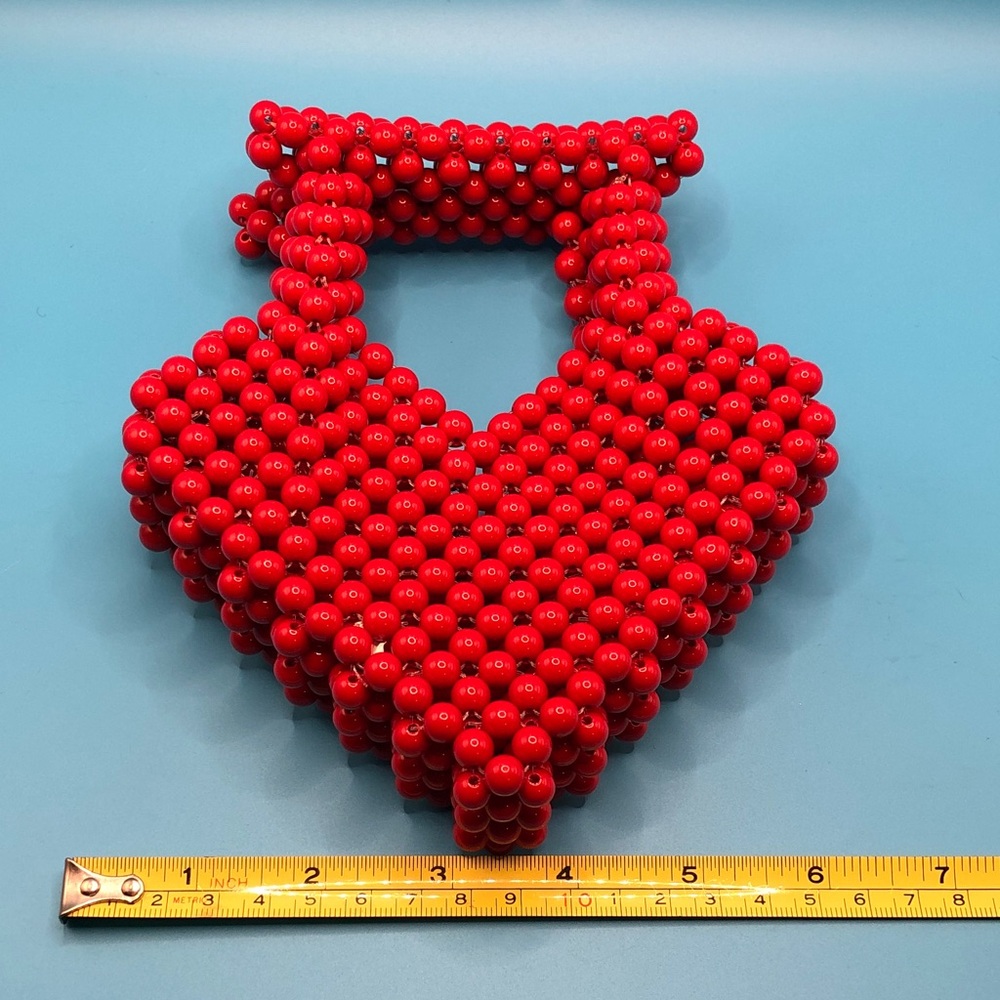 Red Beaded Handbag - Picture 6 of 7